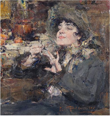 Николай Фешин, «Дама за маникюром. Портрет мадемуазель Жирмо», 1917 