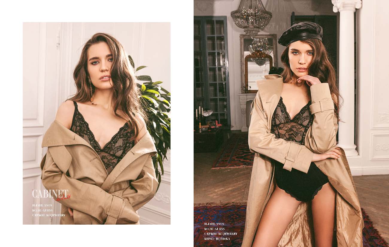 Плащ Asos, боди Guess, серьги Ko.Jewelry, берет ro304ka.
